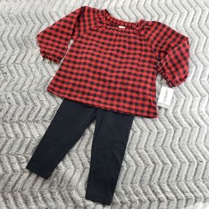 Carter's. Red Buffalo Plaid Outfit NWT